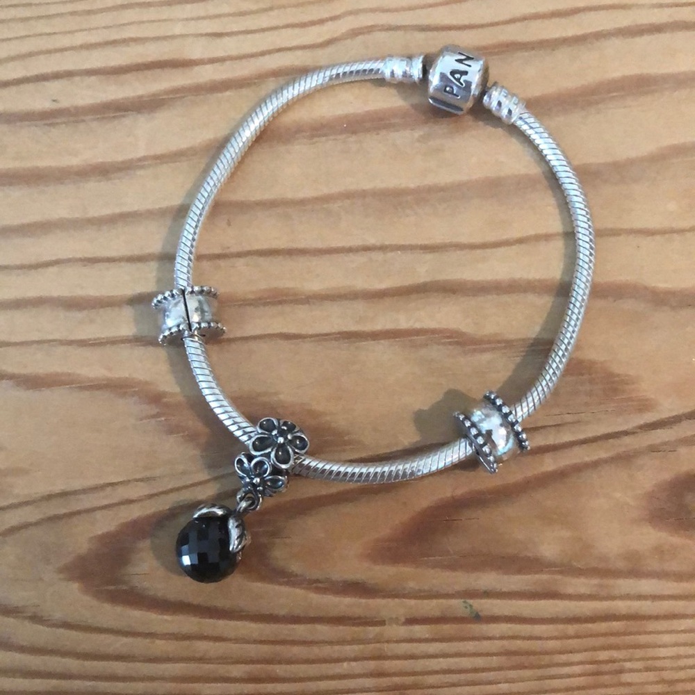 Sterling silver Pandora charm bracelet